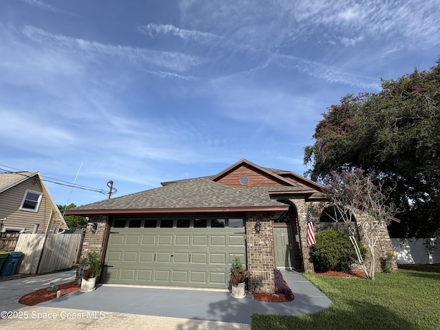 6860 Cairo Rd, Cocoa, FL 32927 - single story home with brick siding, a shingled roof, driveway, and an attached garage