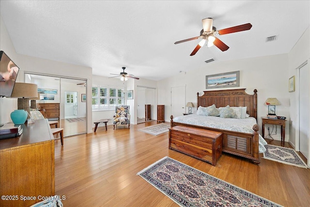 2310 Bignonia St, Melbourne, FL 32901 - bedroom featuring light wood-style flooring and ceiling fan