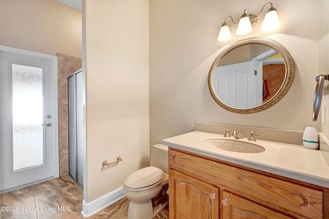 2604 Canary Isles Dr, Melbourne, FL 32901 - full bath featuring a stall shower, vanity, and marble look tiles
