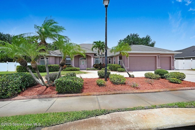 2604 Canary Isles Dr, Melbourne, FL 32901 - view of front of home featuring an attached garage, concrete driveway, and stucco siding
