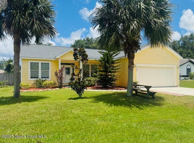 6455 Beard Ave, Cocoa, FL 32927 - view of front of house with concrete driveway and a garage