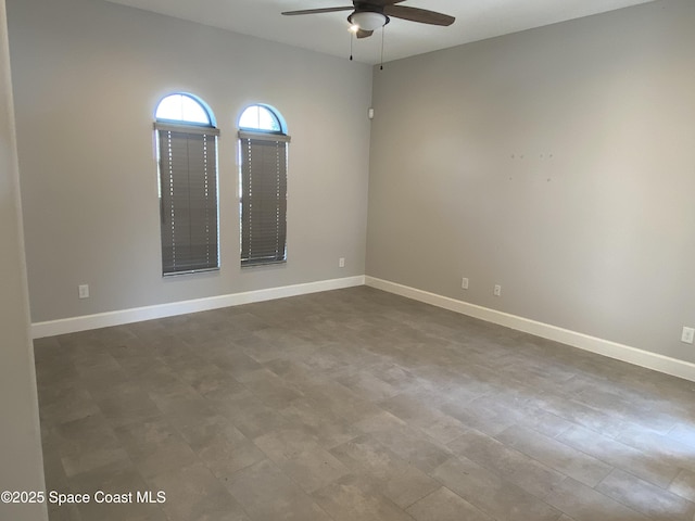 6684 Vista Hermosa Dr, Melbourne, FL 32940 - spare room featuring ceiling fan and baseboards