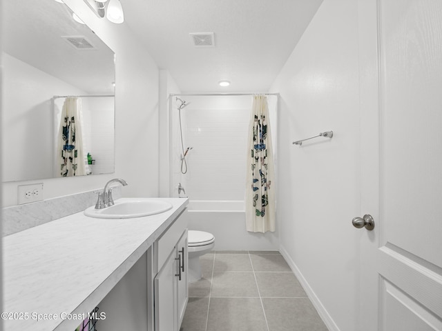 2926 Tishman Rd SE, Palm Bay, FL 32909 - bathroom featuring vanity, tile patterned floors, and shower / bath combo with shower curtain