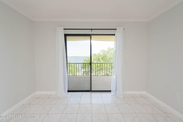1049 Rockledge Dr Unit 507B, Rockledge, FL 32955 - empty room with crown molding and light tile patterned floors