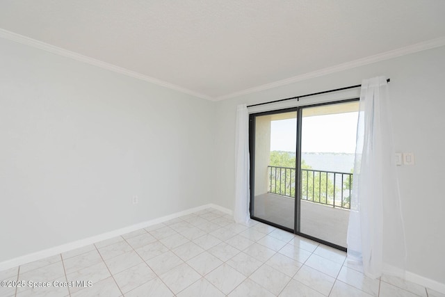 1049 Rockledge Dr Unit 507B, Rockledge, FL 32955 - empty room featuring crown molding and light tile patterned floors