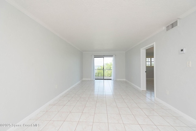1049 Rockledge Dr Unit 507B, Rockledge, FL 32955 - unfurnished room featuring crown molding, plenty of natural light, a textured ceiling, and light tile patterned flooring