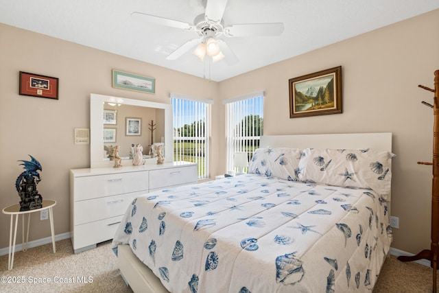 4808 Springwater Cir, Melbourne, FL 32940 - bedroom featuring light carpet and a ceiling fan