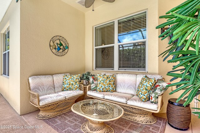143 Sanibel Way, Melbourne Beach, FL 32951 - view of patio featuring ceiling fan