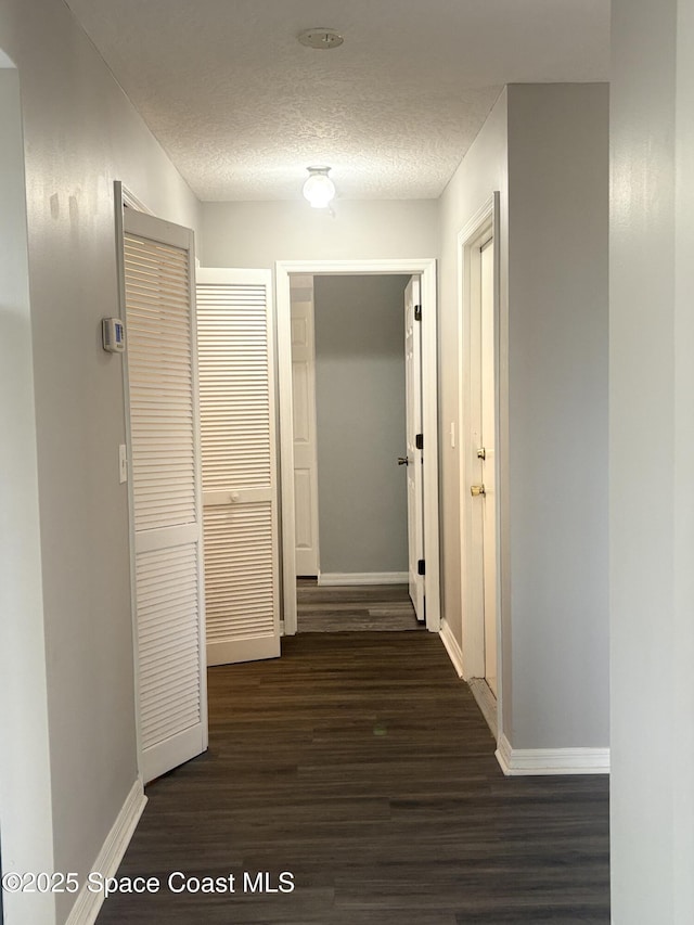 704 Cavio Ave NE, Palm Bay, FL 32905 - hallway with dark wood-type flooring and a textured ceiling
