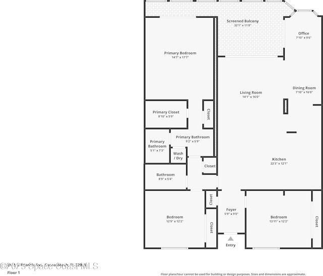 2815 S Atlantic Ave Unit 606, Cocoa Beach, FL 32931 - view of floor plan / room layout