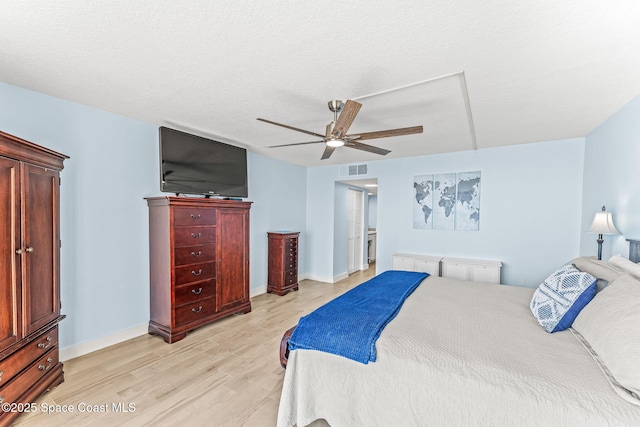 2815 S Atlantic Ave Unit 606, Cocoa Beach, FL 32931 - bedroom featuring light wood-style floors and a ceiling fan