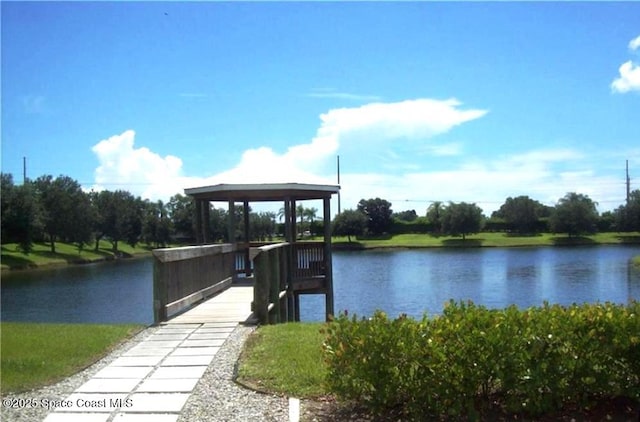 758 Carriage Lake Way, Vero Beach, FL 32968 - dock area with a gazebo and a water view
