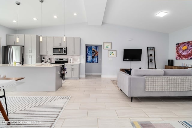 2840 Fontainebleau Ave SE, Palm Bay, FL 32909 - living area with baseboards and recessed lighting