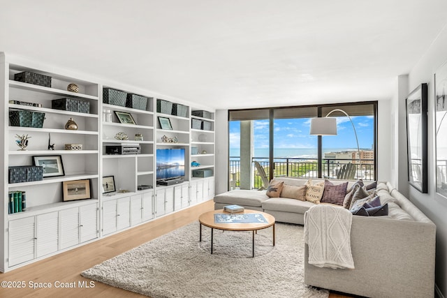 2100 N Atlantic Ave Unit 1110, Cocoa Beach, FL 32931 - living area with wood finished floors and healthy amount of natural light
