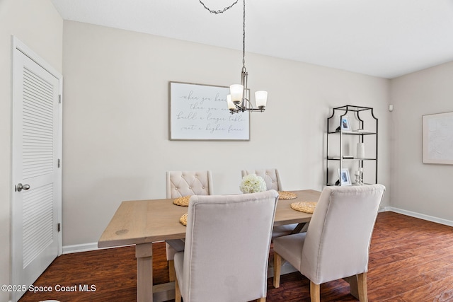 2710 Revolution St Unit 104, Melbourne, FL 32935 - dining room featuring a chandelier and dark wood finished floors