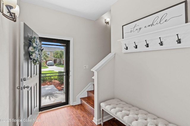 2710 Revolution St Unit 104, Melbourne, FL 32935 - mudroom with wood finished floors and baseboards
