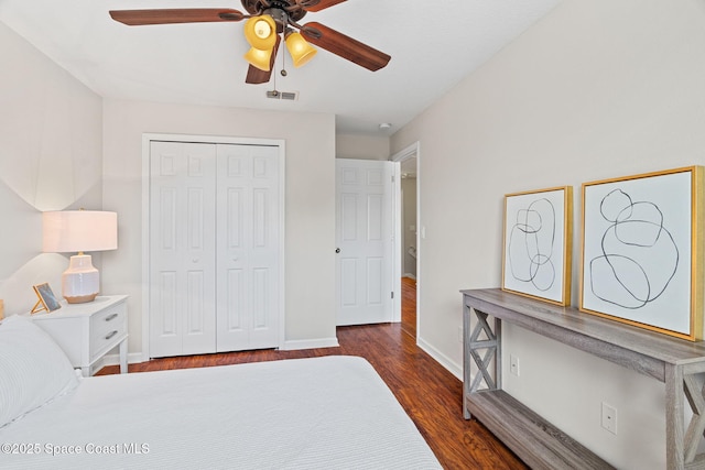 2710 Revolution St Unit 104, Melbourne, FL 32935 - bedroom featuring wood finished floors, a closet, and a ceiling fan