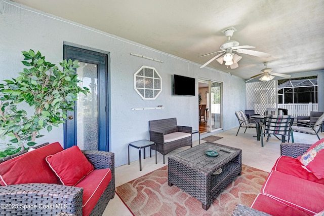 1652 La Maderia Dr, Palm Bay, FL 32908 - living area with a ceiling fan