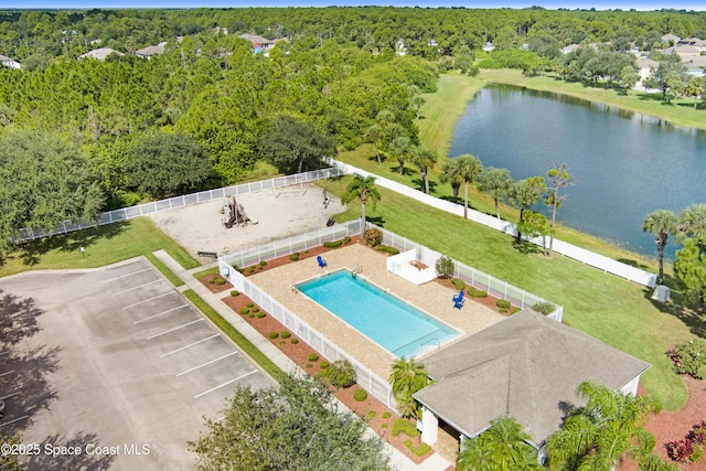 1652 La Maderia Dr, Palm Bay, FL 32908 - drone / aerial view of a nearby body of water and a pool