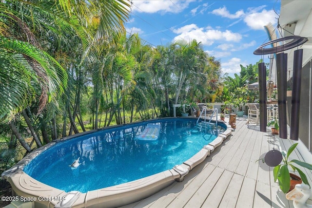 2975 Matthew Dr, Rockledge, FL 32955 - swimming pool with a wooden deck