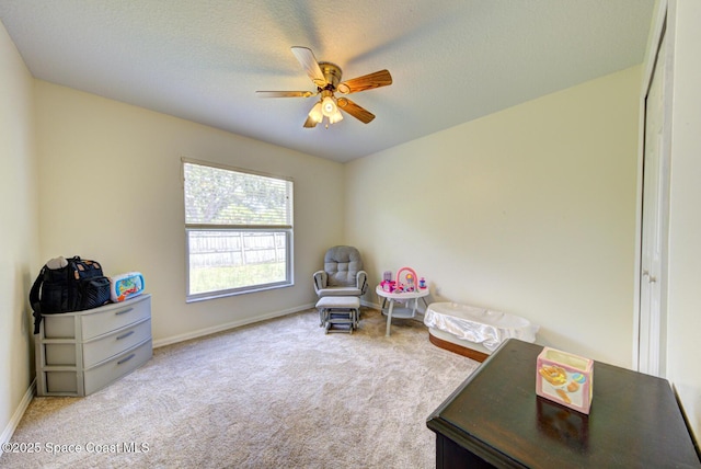 6980 Cairo Rd, Cocoa, FL 32927 - living area with ceiling fan and carpet flooring