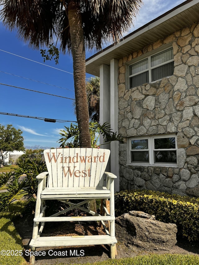 5600 N Banana River Blvd Unit 38, Cocoa Beach, FL 32931 - exterior view of stone siding