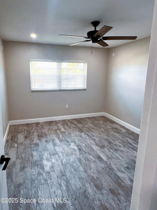 5600 N Banana River Blvd Unit 38, Cocoa Beach, FL 32931 - unfurnished room with ceiling fan and wood finished floors