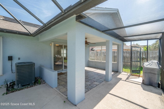 147 Ocean View Ln, Melbourne, FL 32903 - sunroom with ceiling fan