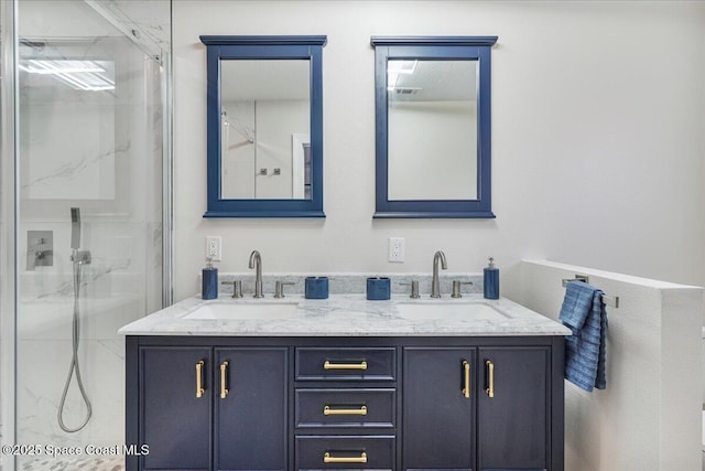 513 Ronnie Dr, Indian Harbour Beach, FL 32937 - bathroom with double vanity and a marble finish shower