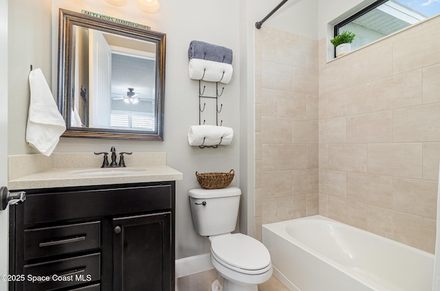 3243 Casare Dr, Melbourne, FL 32940 - bathroom featuring vanity, plenty of natural light, and shower / tub combination
