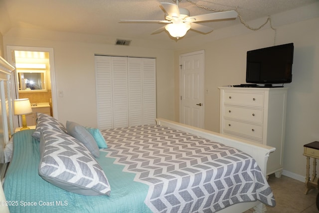 500 Palm Springs Blvd Unit 411, Indian Harbour Beach, FL 32937 - bedroom with a closet and ceiling fan