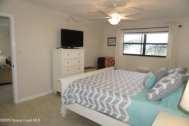 500 Palm Springs Blvd Unit 411, Indian Harbour Beach, FL 32937 - bedroom with light tile patterned flooring and a ceiling fan