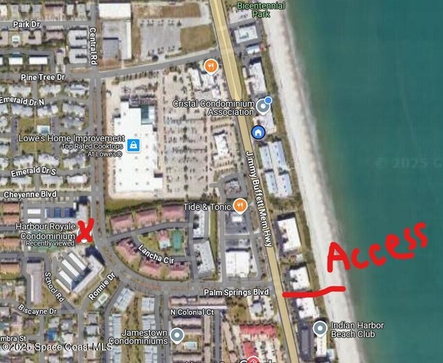 500 Palm Springs Blvd Unit 411, Indian Harbour Beach, FL 32937 - aerial map of property and surrounding area
