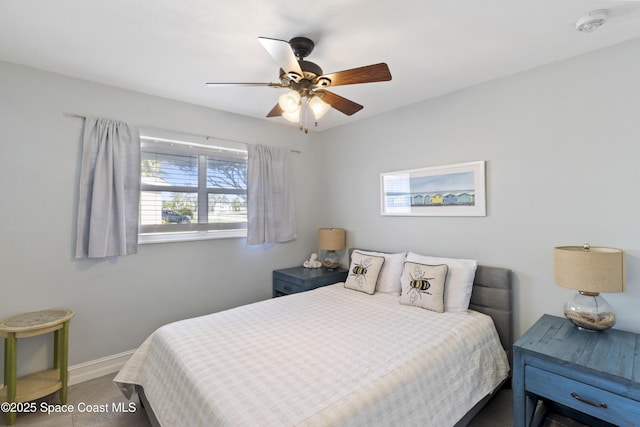 208 Atlantic Blvd, Indian Harbour Beach, FL 32937 - bedroom featuring baseboards and ceiling fan