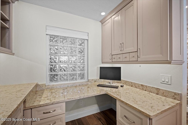 3221 S Atlantic Ave Unit 703, Cocoa Beach, FL 32931 - unfurnished office featuring built in study area, dark wood finished floors, and recessed lighting