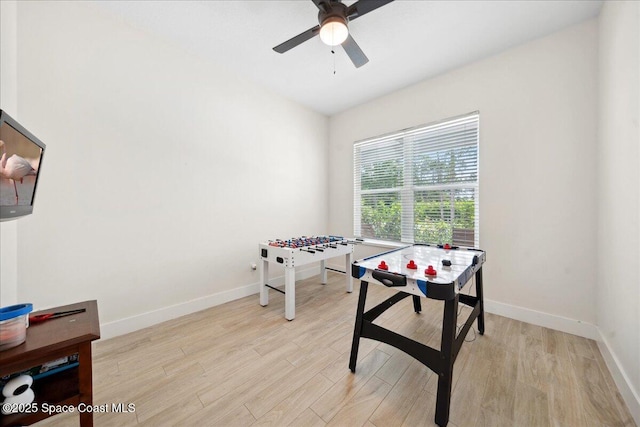 6190 Brabrook Ave, Grant, FL 32949 - rec room featuring light wood-type flooring and ceiling fan