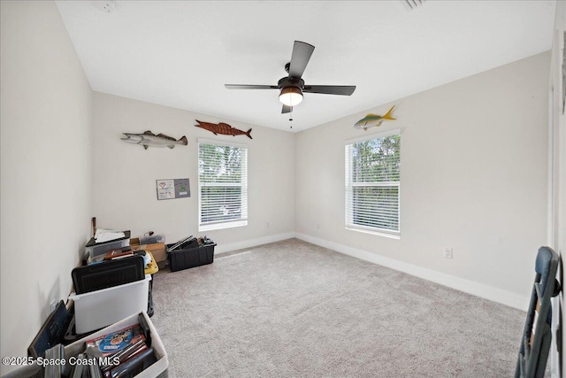 6190 Brabrook Ave, Grant, FL 32949 - office space with plenty of natural light, ceiling fan, and carpet