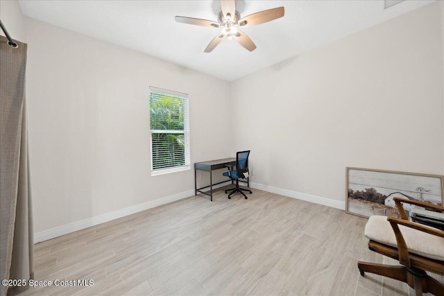 6190 Brabrook Ave, Grant, FL 32949 - office area with wood finished floors and ceiling fan