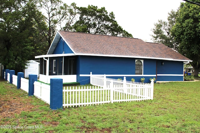 1001 Bernice Rd, Rockledge, FL 32955 - view of front facade with roof with shingles and a sunroom
