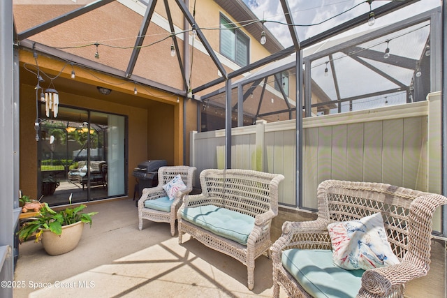 152 Clemente Dr, Satellite Beach, FL 32937 - view of patio with grilling area and a lanai