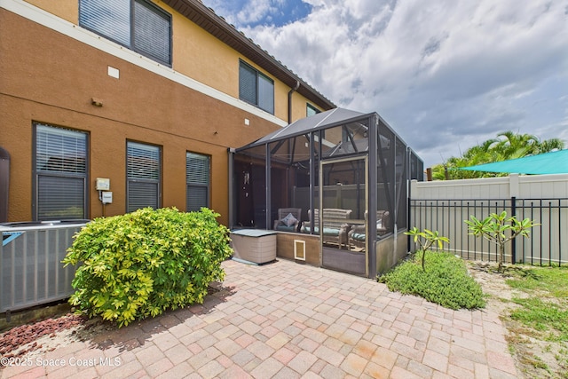 152 Clemente Dr, Satellite Beach, FL 32937 - view of patio with glass enclosure