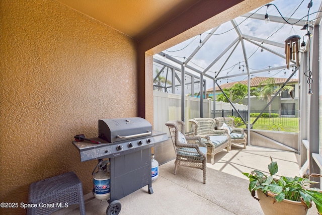 152 Clemente Dr, Satellite Beach, FL 32937 - view of patio / terrace with a grill and a lanai
