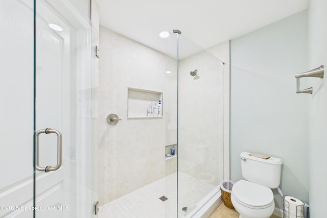 152 Clemente Dr, Satellite Beach, FL 32937 - bathroom featuring a stall shower and tile patterned floors
