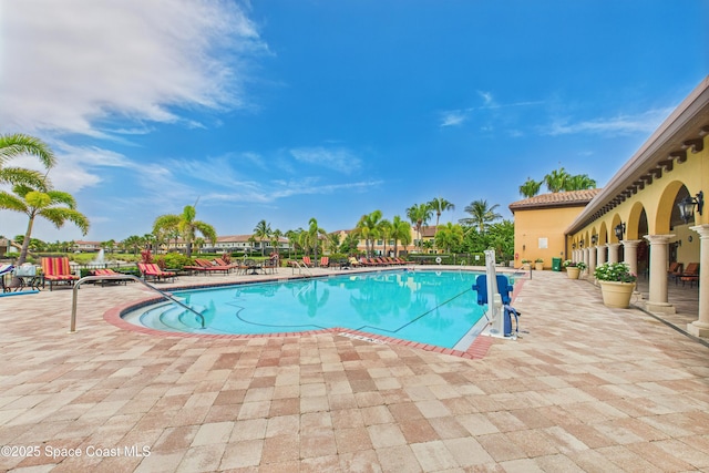 152 Clemente Dr, Satellite Beach, FL 32937 - community pool with a patio area