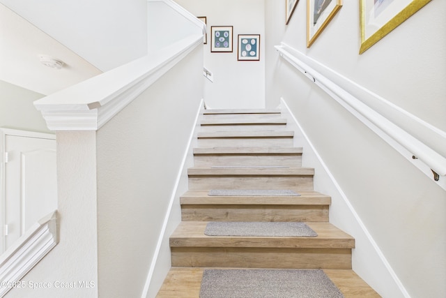 152 Clemente Dr, Satellite Beach, FL 32937 - stairway with wood finished floors