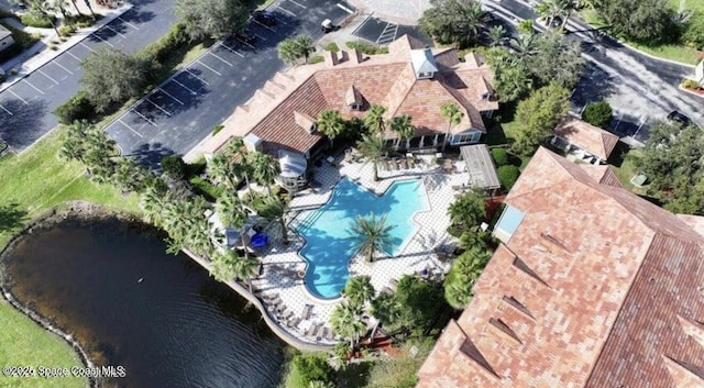 6461 Borasco Dr Unit 3808, Melbourne, FL 32940 - aerial view of a pool and a nearby body of water