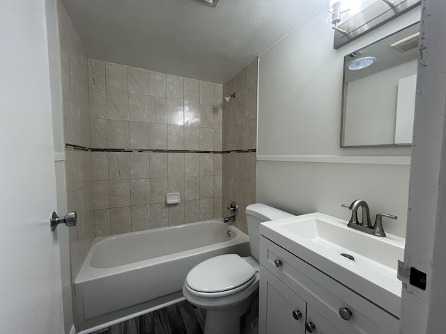 250 N Banana River Dr Unit F-11, Merritt Island, FL 32952 - full bathroom featuring bathing tub / shower combination, vanity, and wood finished floors