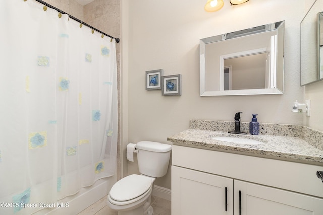 4014 Preservation Cir, Melbourne, FL 32934 - full bath with vanity, shower / tub combo with curtain, and tile patterned floors