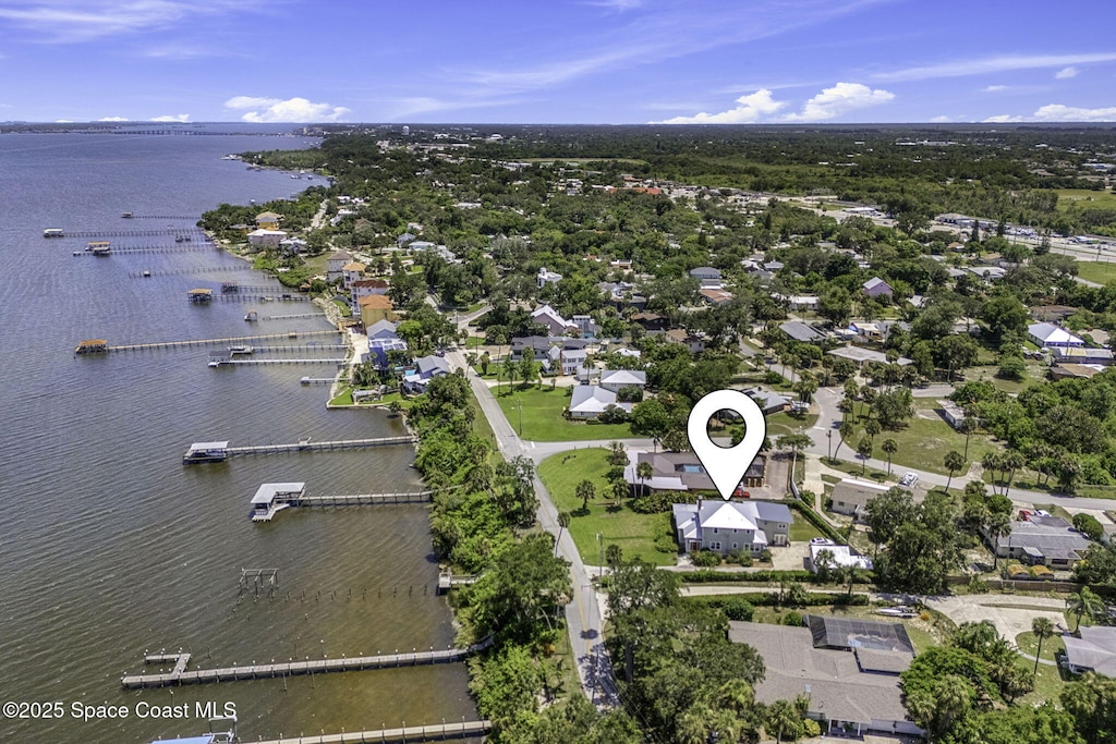 2907 N Indian River Dr, Cocoa, FL 32922 - aerial overview of property's location featuring nearby suburban area