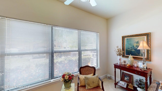 6461 Borasco Dr Unit 1805, Melbourne, FL 32940 - living area featuring ceiling fan and carpet